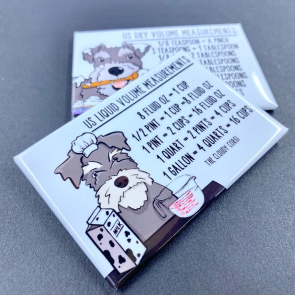 Schnauzer Dog Measuring Chart Magnet Set Handmade Kitchen Cooking Baking Guide - Picture 3 of 5